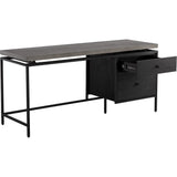 Norwood Desk Concrete Top Black Metal-Home Office Desks-SUNPAN-LOOMLAN