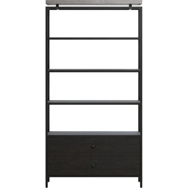 Norwood Iron Framed Black Etagere-Etageres-SUNPAN-LOOMLAN