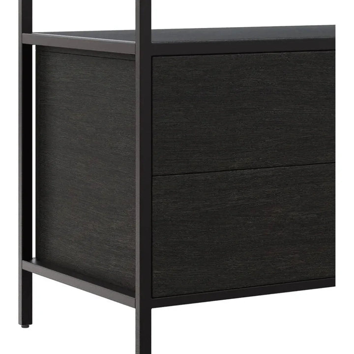 Norwood Iron Framed Black Etagere-Etageres-SUNPAN-LOOMLAN