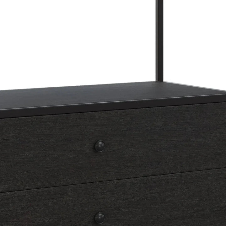 Norwood Iron Framed Black Etagere-Etageres-SUNPAN-LOOMLAN