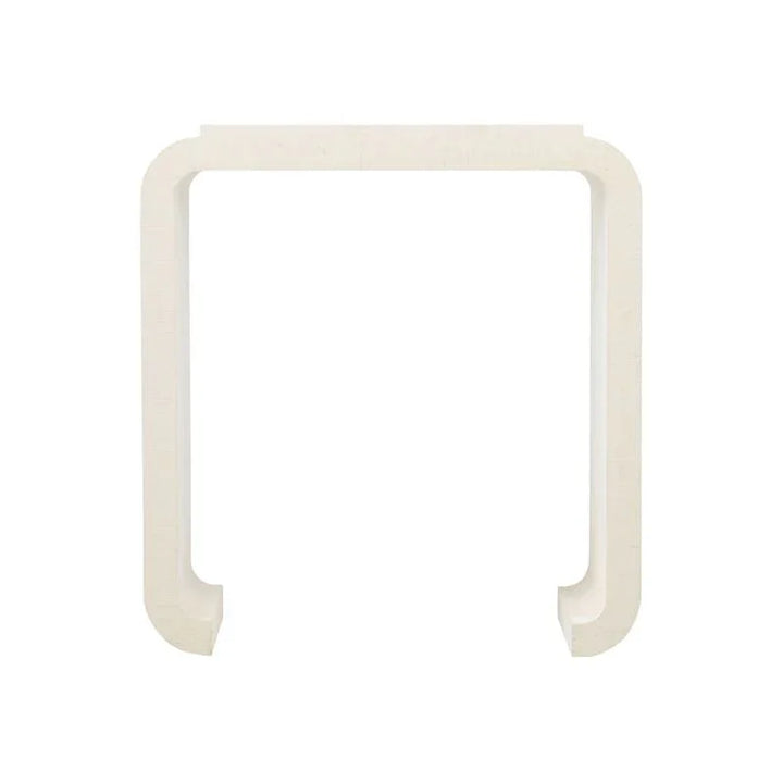 Notched Grasscloth Covered Waterfall Console Table - LOOMLAN - Wildwood - Console Tables