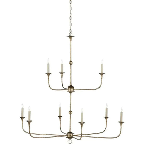 Nottaway Bronze Large Two - Tier Chandelier - LOOMLAN - Currey & Co - Chandeliers