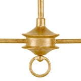 Nottaway Linear Gold Wrought Iron Chandelier-Chandeliers-Currey & Co-LOOMLAN