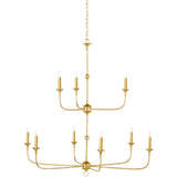 Nottaway Two-Tier Gold Wrought Iron Chandelier-Chandeliers-Currey & Co-LOOMLAN