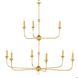 Nottaway Two-Tier Gold Wrought Iron Chandelier-Chandeliers-Currey & Co-LOOMLAN