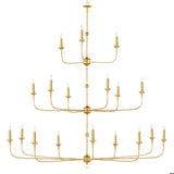 Nottaway Gold 18-Light Elegant Wrought Iron Chandelier