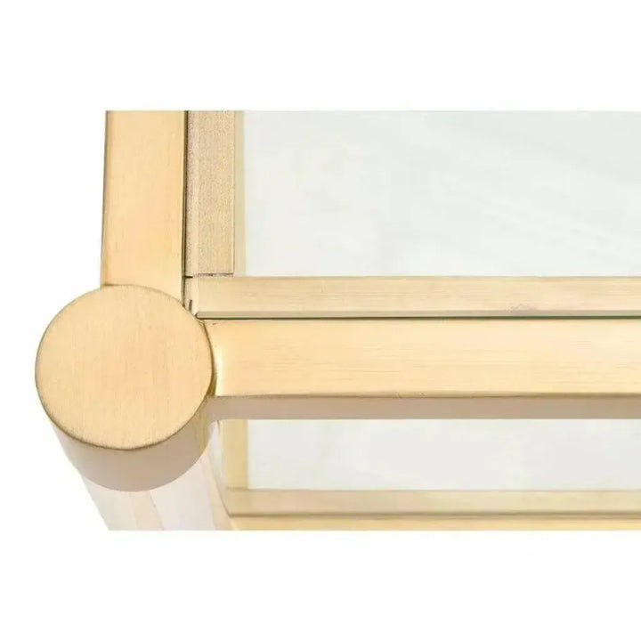 Nouveau Console Table With Shelves Brass Lucite Glass - LOOMLAN - Essentials For Living - Console Tables