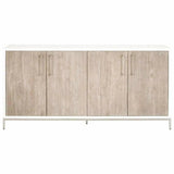 Nouveau Media Credenza With Wine Rack-Sideboards-Essentials For Living-LOOMLAN