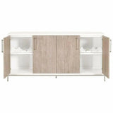 Nouveau Media Credenza With Wine Rack-Sideboards-Essentials For Living-LOOMLAN