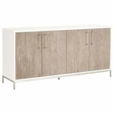 Nouveau Media Credenza With Wine Rack-Sideboards-Essentials For Living-LOOMLAN