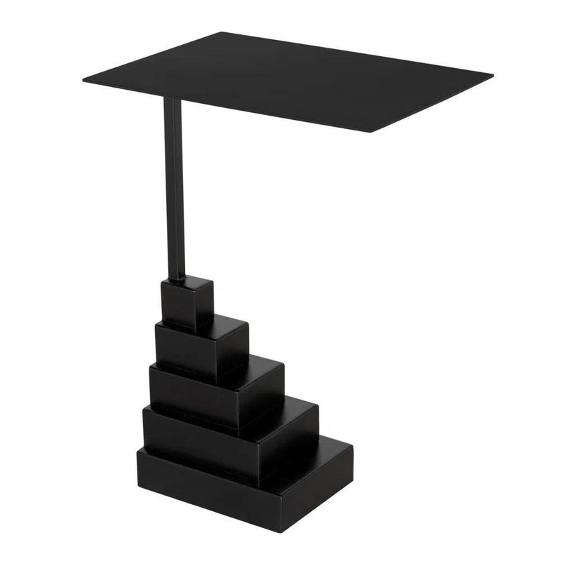 Nova Sigar Steel Black Rectangular Side Table-Side Tables-Noir-LOOMLAN