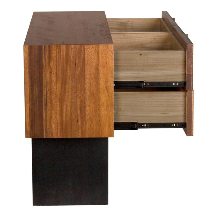 Nova Steel Base Wooden Sideboard - LOOMLAN - Noir - Sideboards