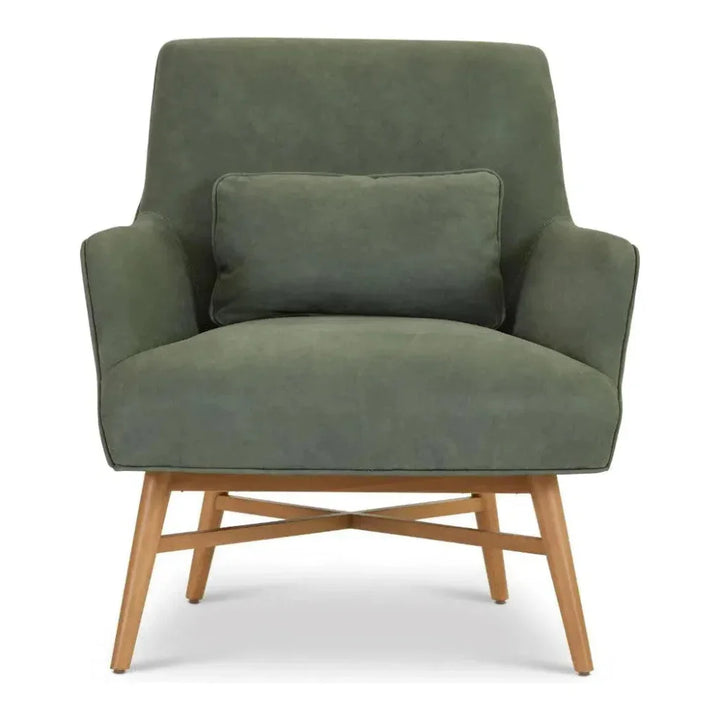 Nubuck Leather Accent Chair Swell For Living Room - LOOMLAN - One For Victory - Accent Chairs