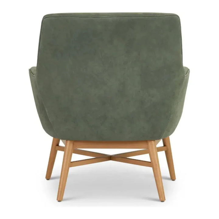 Nubuck Leather Accent Chair Swell For Living Room - LOOMLAN - One For Victory - Accent Chairs