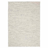 Nyoko White Beige Solid Handmade Wool Rug