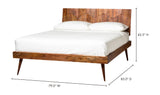 O2 Wooden King Bed Frame Brown Natural Mid-Century Modern-Beds-Moe's Home-LOOMLAN