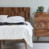 O2 Wooden King Bed Frame Brown Natural Mid-Century Modern-Beds-Moe's Home-LOOMLAN