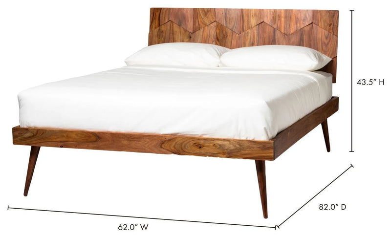 O2 Wooden Queen Bed Frame Solid Wood-Beds-Moe's Home-LOOMLAN