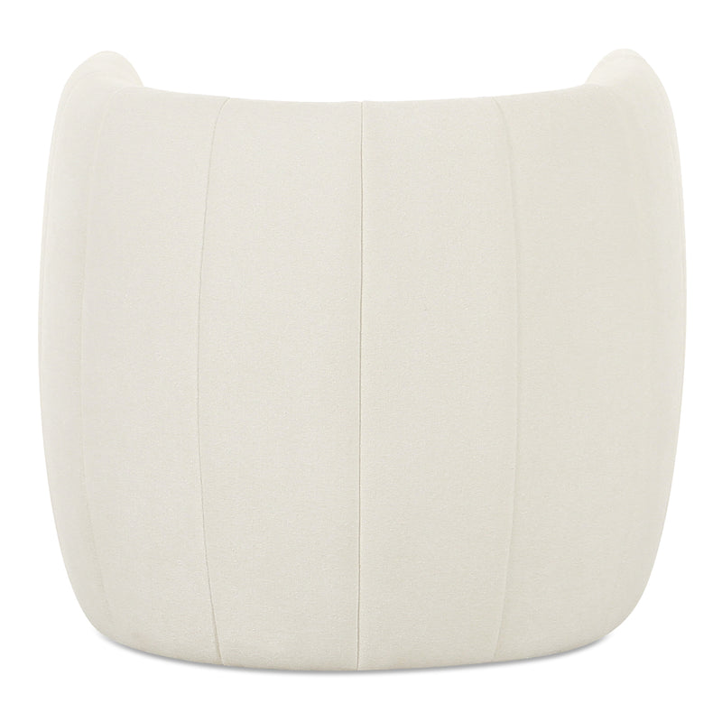 Francis Polyester and Solid Birch White Armless Accent Chair