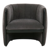 Francis Polyester and Plywood Grey Accent Arm Chair