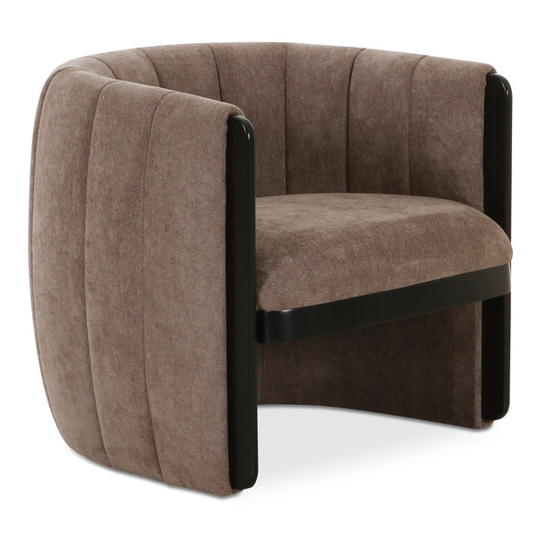 Francis Polyester and Solid Birch Brown Armless Accent Chair