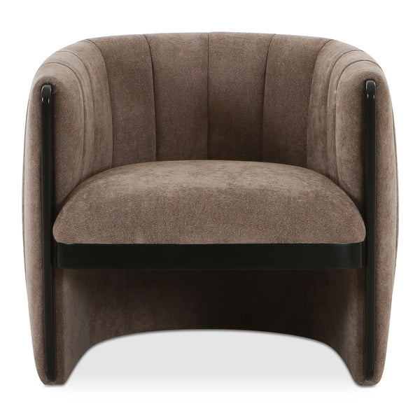 Francis Polyester and Solid Birch Brown Armless Accent Chair