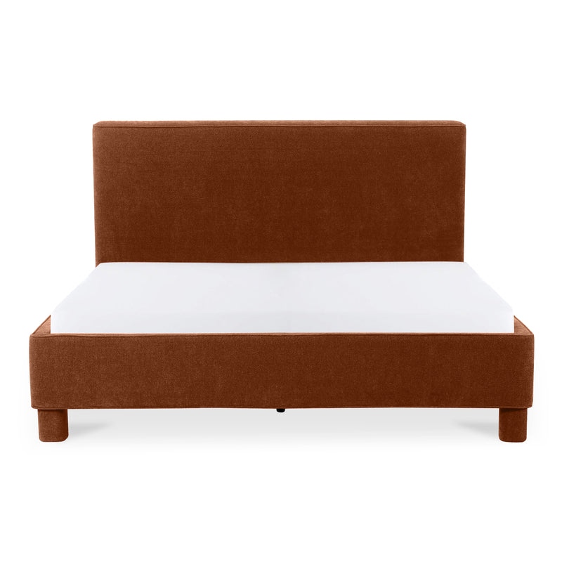 Ichigo Polyester and Wood Dark Red King Bed