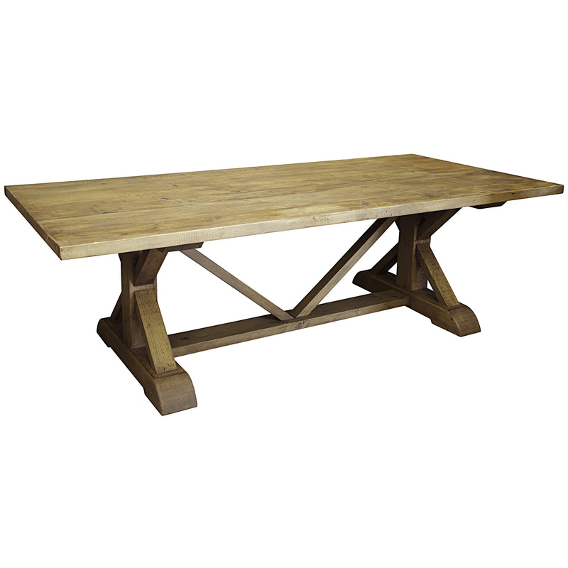 Reclaimed Lumber Rectangular X-Dining Table