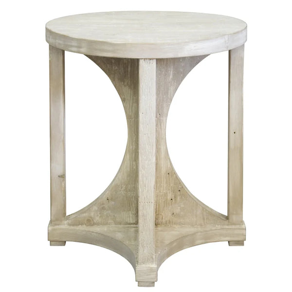 Reclaimed Lumber Freesia Wooden Round Side Table