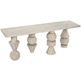 Moai Wooden Rectangular Console Table