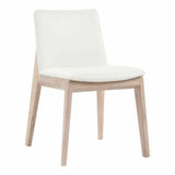 Oak Dining Chair White (Set Of 2) White Mid-Century Modern Dining Chairs LOOMLAN By Moe's Home