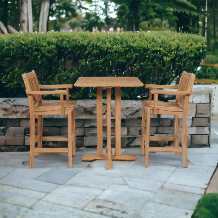 Oasis Square Teak Outdoor Bar Table - LOOMLAN