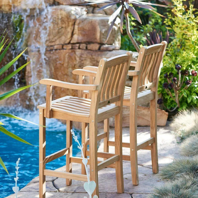 HiTeak-Oasis Teak Outdoor Bar Chair Sustainable-Outdoor Bar Stools-LOOMLAN