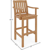 HiTeak-Oasis Teak Outdoor Bar Chair Sustainable-Outdoor Bar Stools-LOOMLAN