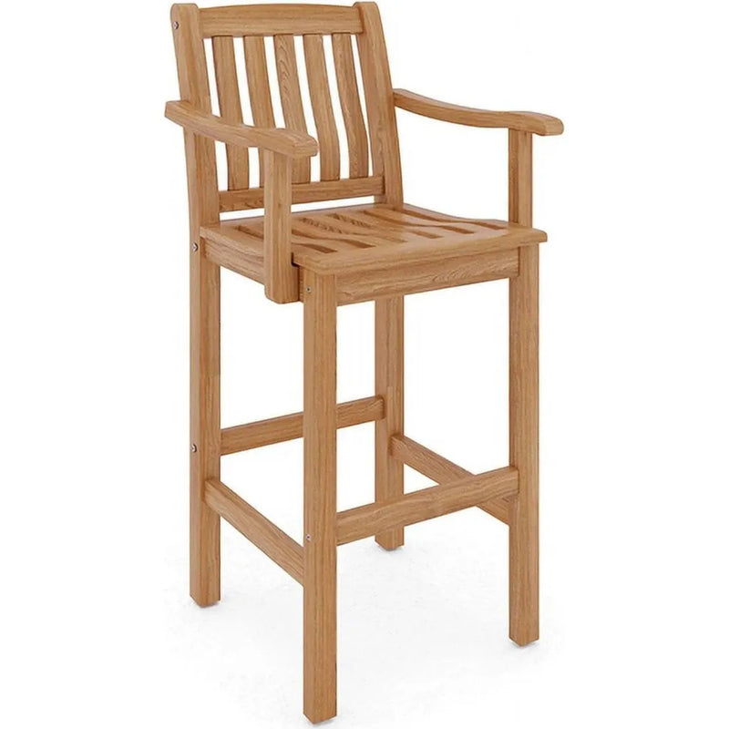 HiTeak-Oasis Teak Outdoor Bar Chair Sustainable-Outdoor Bar Stools-LOOMLAN