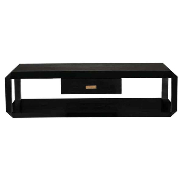 Obtuse Two Drawers Black Coffee Table
