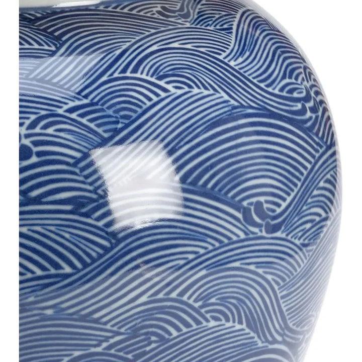 Ocean Ginger Wave Pattern Jar - LOOMLAN - Chelsea House - Vases & Jars