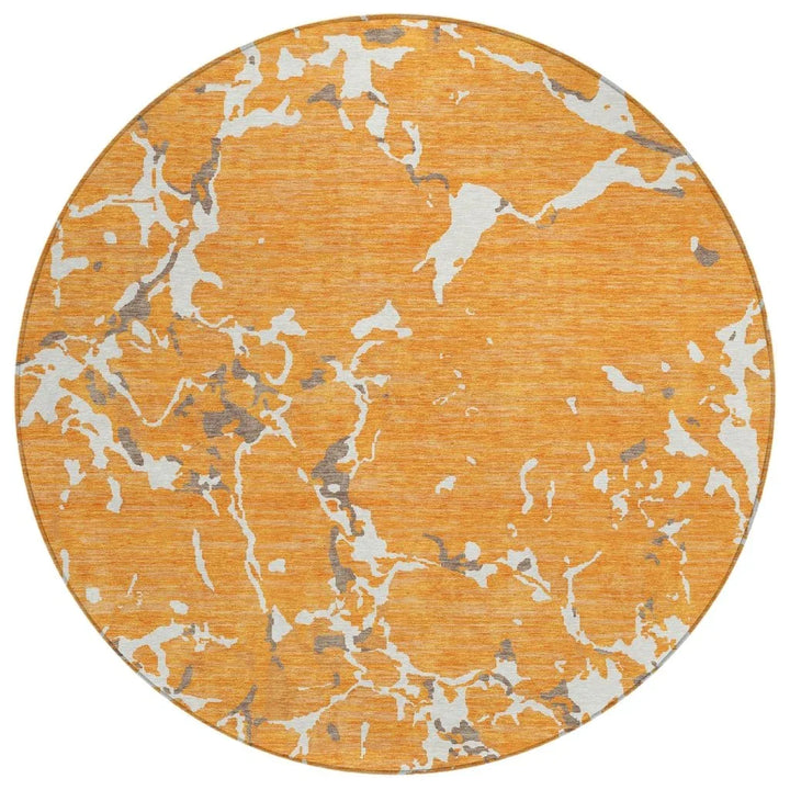 Oceana Orange Washable Indoor-Outdoor Rug-Outdoor Rugs-LOOMLAN Rugs-8' x 8'-LOOMLAN