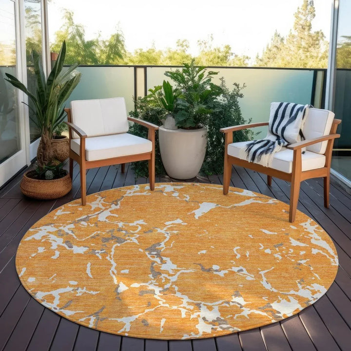 Oceana Orange Washable Indoor-Outdoor Rug-Outdoor Rugs-LOOMLAN Rugs-LOOMLAN