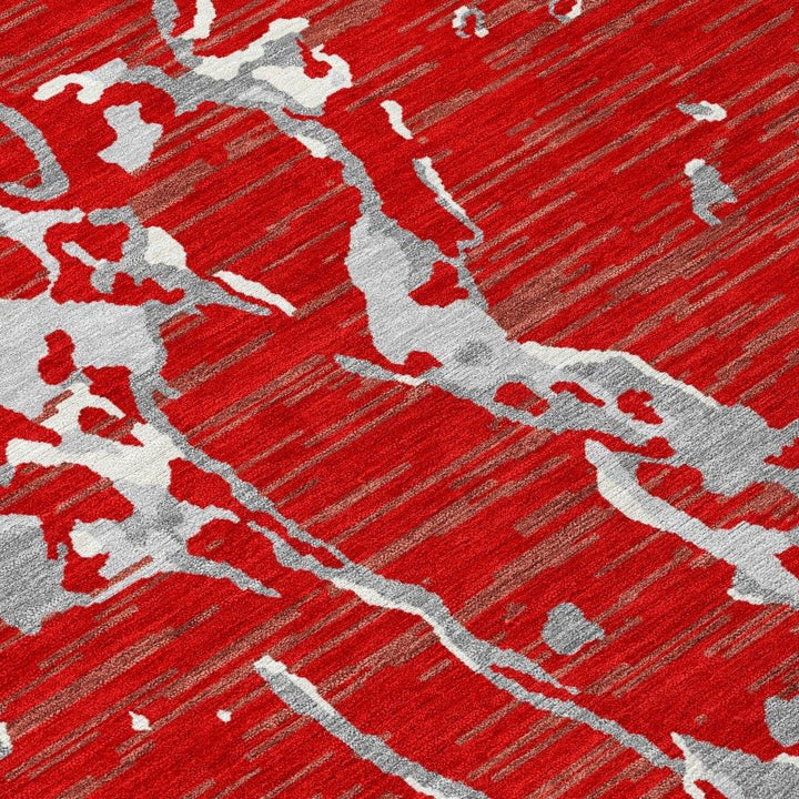 Oceana Red Washable Indoor-Outdoor Rug-Outdoor Rugs-LOOMLAN Rugs-LOOMLAN