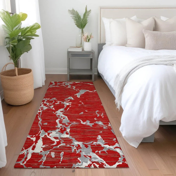 Oceana Red Washable Indoor-Outdoor Rug-Outdoor Rugs-LOOMLAN Rugs-LOOMLAN