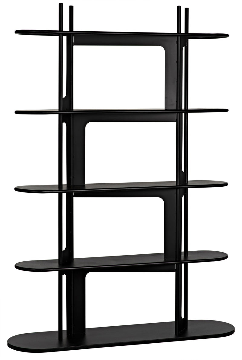 Ochoa Bookcase, Black Steel-Bookcases-Noir-LOOMLAN