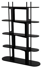 Ochoa Bookcase, Black Steel-Bookcases-Noir-LOOMLAN