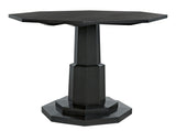 Octagon Wood Black Geometric Dining Table-Dining Tables-Noir-LOOMLAN