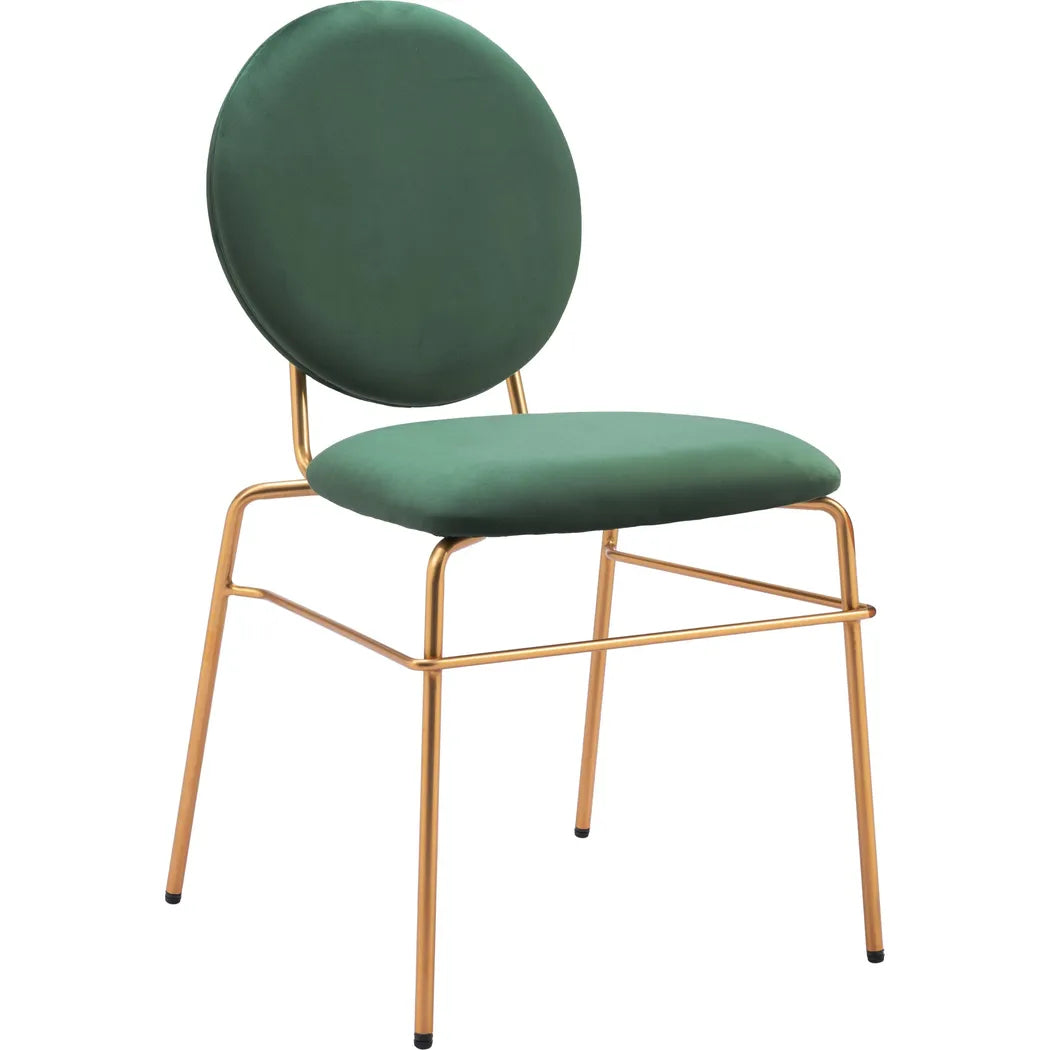 Odessa Green & Gold Armless Dining Chair 2PC