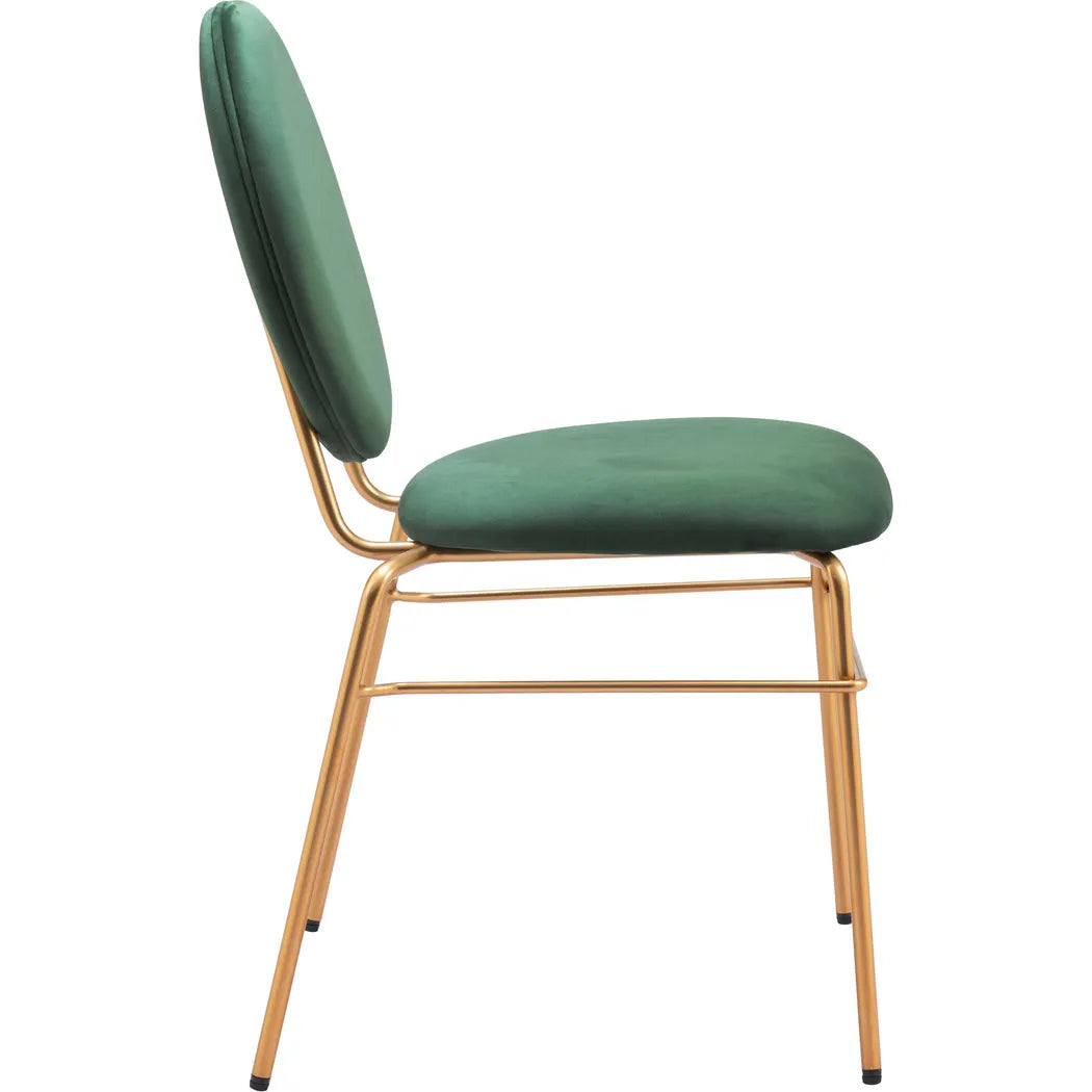 Odessa Green & Gold Armless Dining Chair 2PC