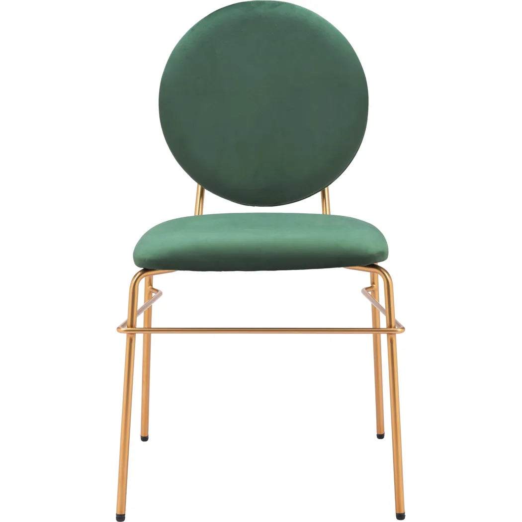 Odessa Green & Gold Armless Dining Chair 2PC