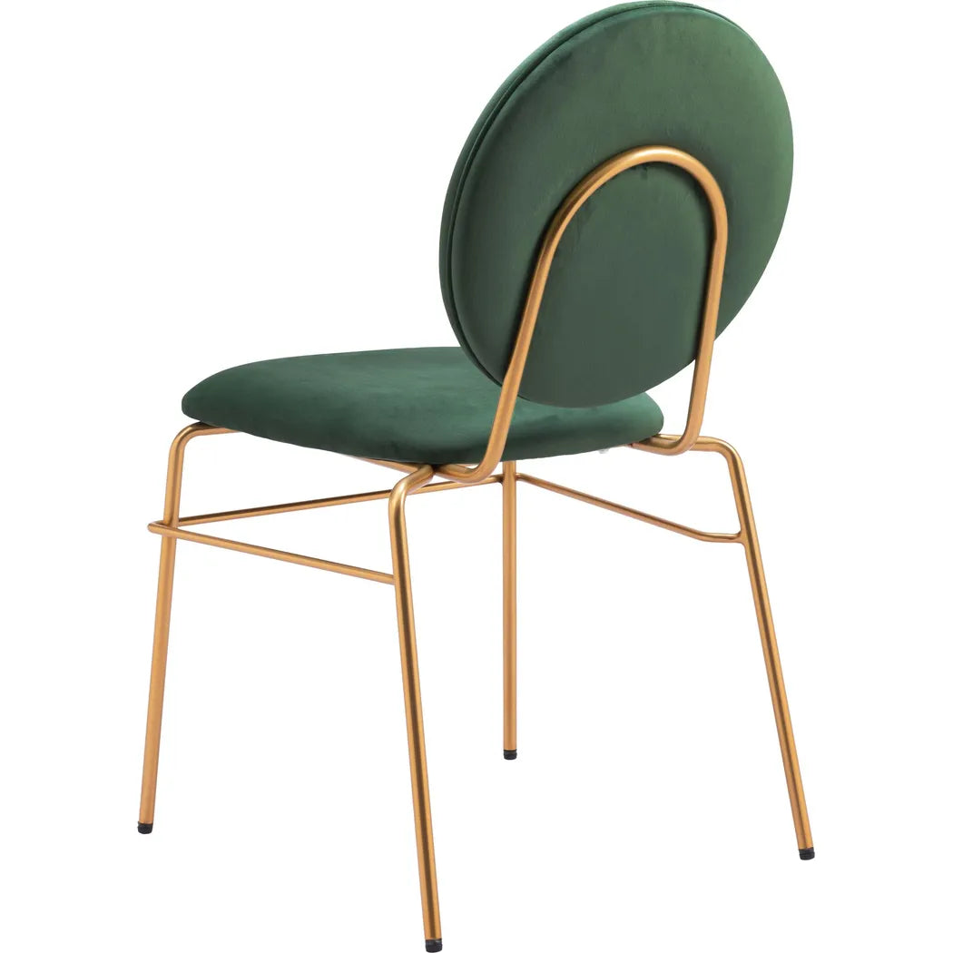 Odessa Green & Gold Armless Dining Chair 2PC