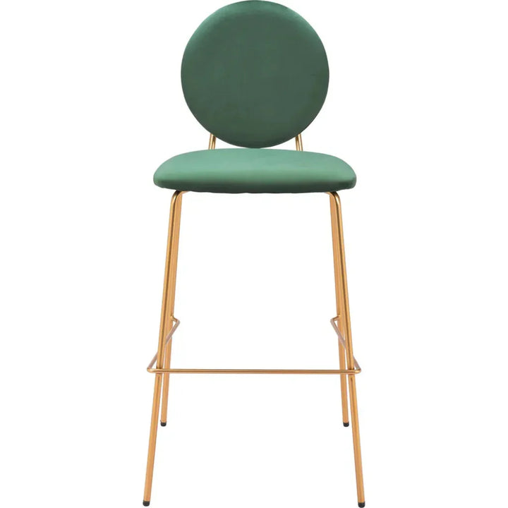 Odessa Green and Gold Barstool (Set of 2) - LOOMLAN - Zuo Modern - Bar Stools