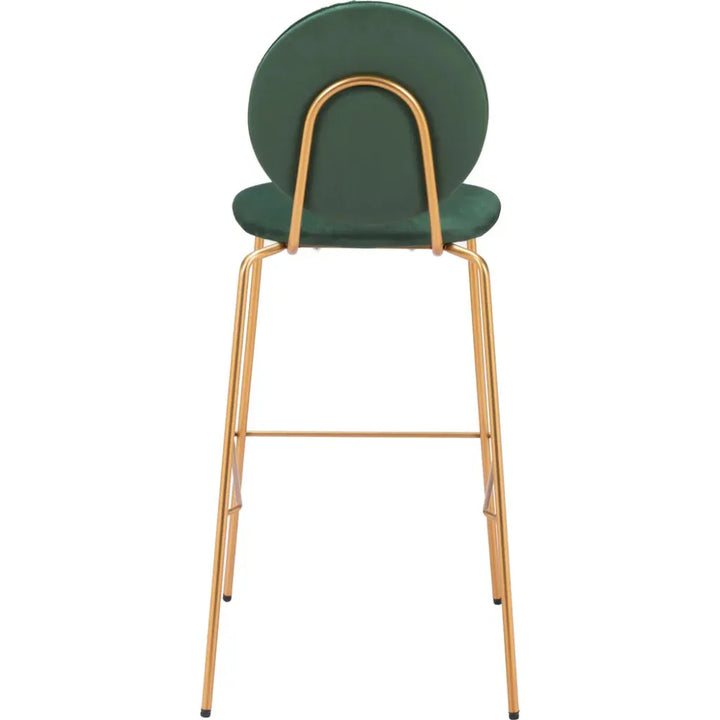 Odessa Green and Gold Barstool (Set of 2) - LOOMLAN - Zuo Modern - Bar Stools